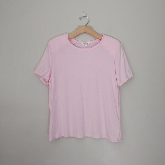 CHRLDR Franny Shoulder Pad Tee Short Sleeve T-Shirt Candy Pink - Picture 5 of 16